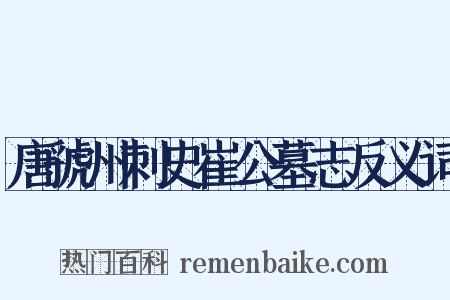 唐虢州刺史崔公墓志反义词是什么意思的图片